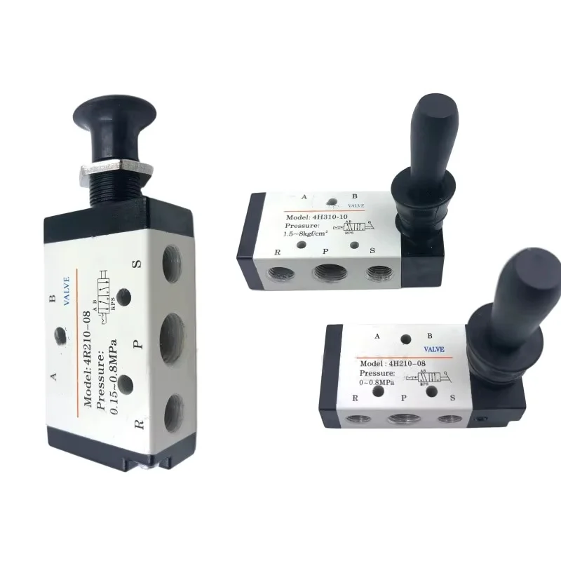 4R210-08 4H210-08 5/2 Way Hand Lever Operated Control Pneumatic Manual Valve w Muffler and Quick Fitting Select