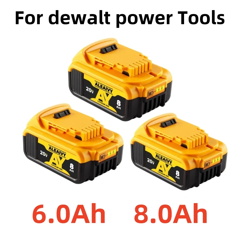 20V 18Volt 8.0Ah DCB200 20V Battery Compatible with For dewalt power Tools 6.0Ah rechargeable electric tool Lithium batteries