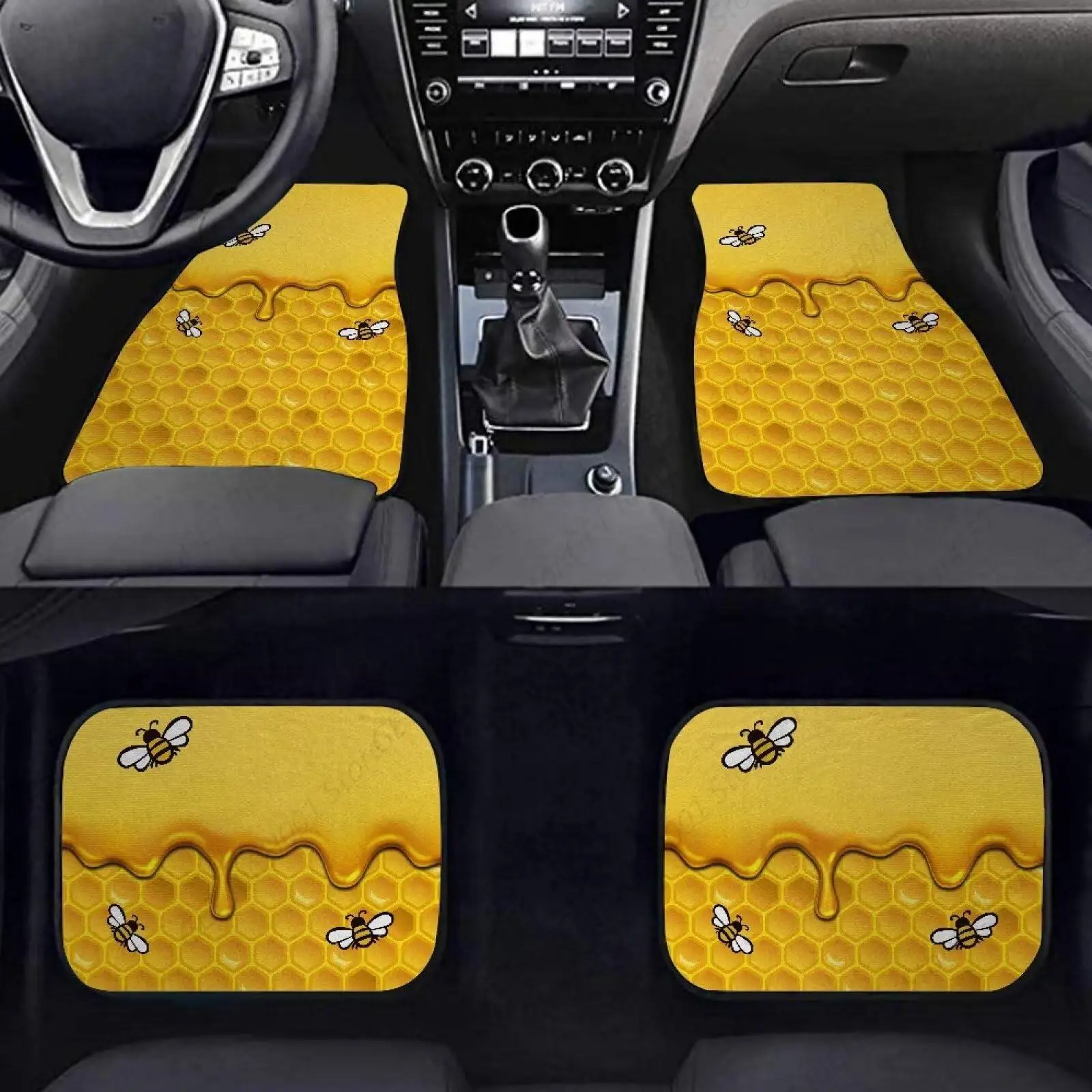 

Alfombrillas Coche Amarillas Honey Bee, Alfombrillas Lanteras Y Traseras Para Coche, Alfombrilla Para Vehículo, Ajuste Universa