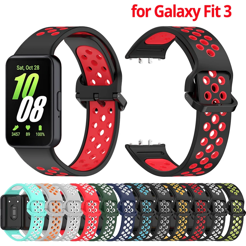 30PCS Silicone Strap for Samsung Galaxy Fit 3 Bracelet Sport Hole Watchband for Samsung Galaxy Fit3 Band Wristband Accessories