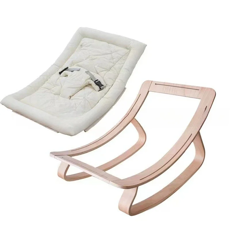 Baby rocking chair, solid wood rocking chair to put the baby to sleep, household soothing chair