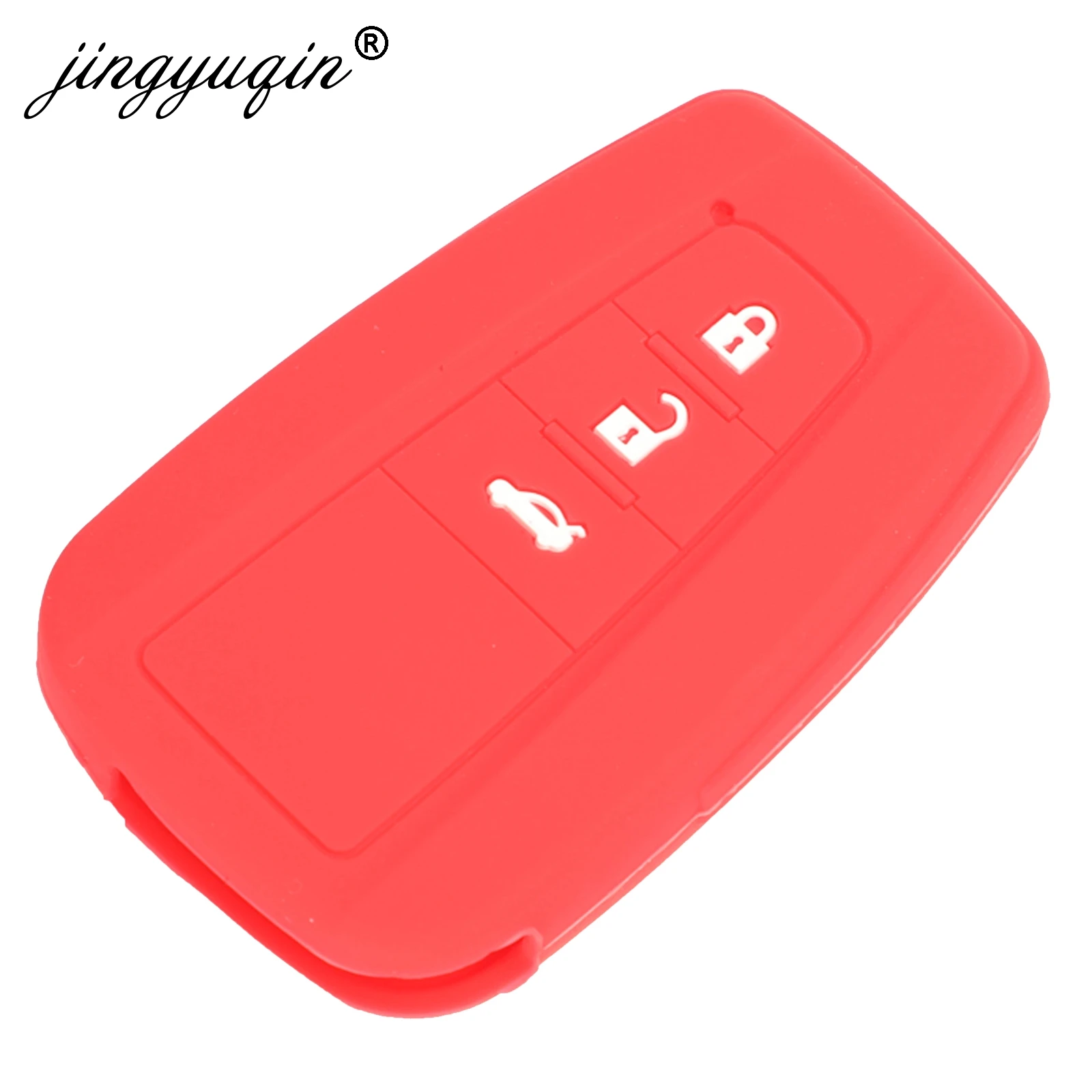 jingyuqin Skin Silicone Key fob Case for Toyota Camry 2017 2018 CHR Prius Corolla RAV4 Remote 3 Button Keyless Cover Protect
