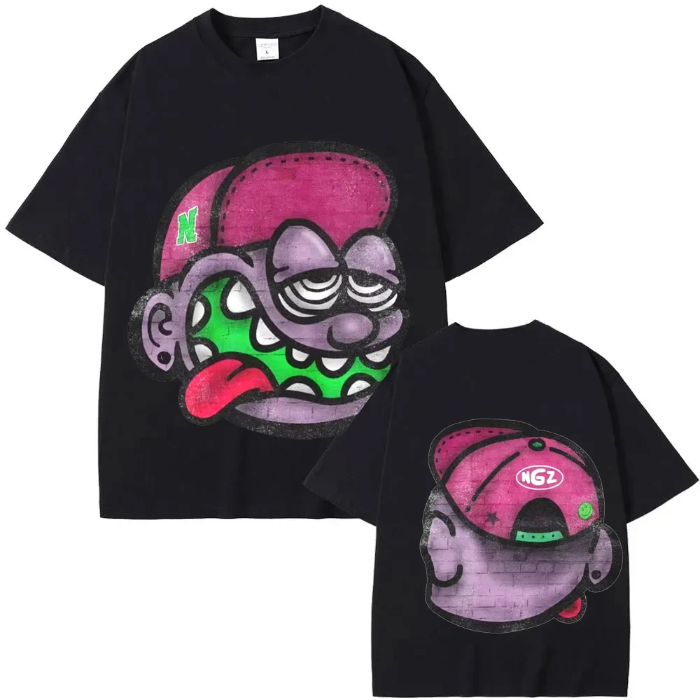 

Y2K Summer Short Sleeve Oversized Cartoon Graphic Print T Shirt Hip Hop Harajuku Casual Round Neck T Shirt Gothic Short Sleeve