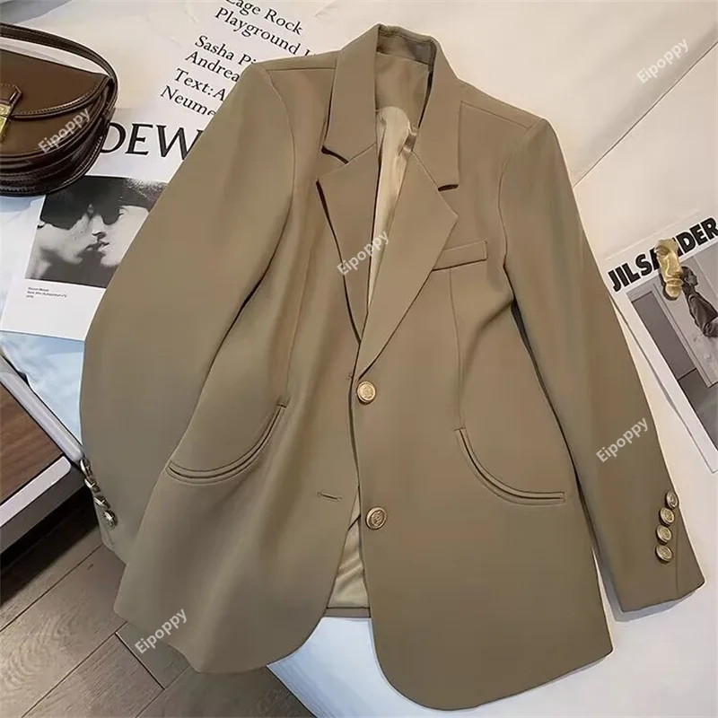 Small Suit Jacket for Women 2024 New Western Style Fashion Mid-Length Suit for Women