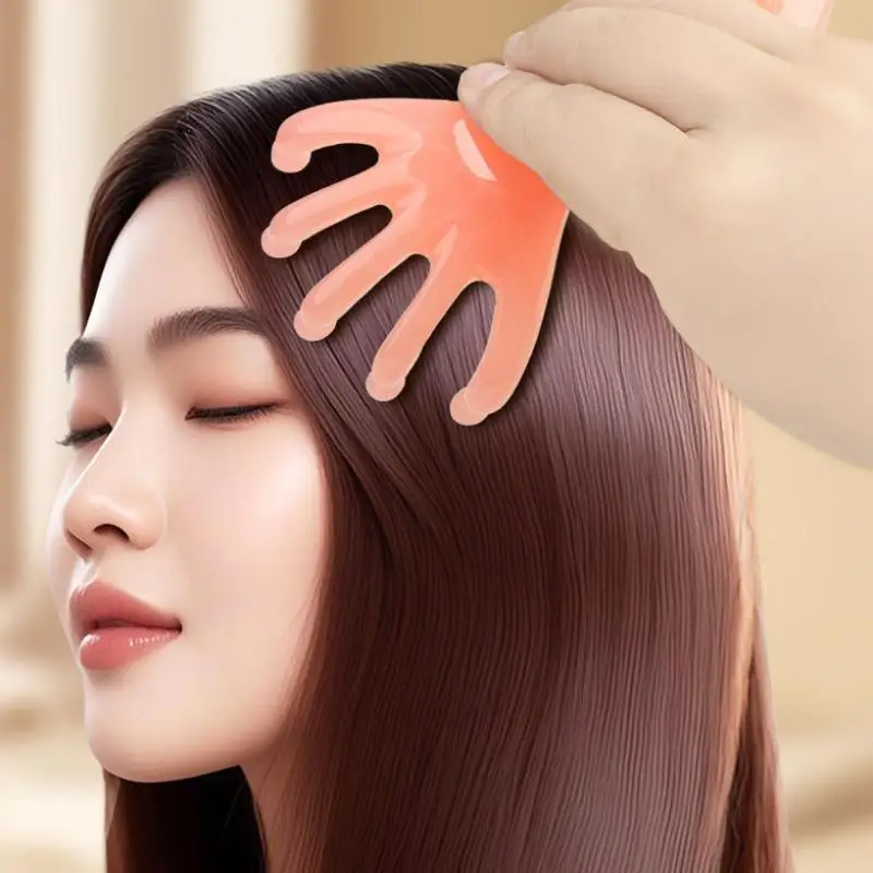 1Pcs Resin Five Claw Scalp Massage Comb Smooth Round Nodes Ergonomic Handle For Head Relaxation Full Body Massage Daily Use
