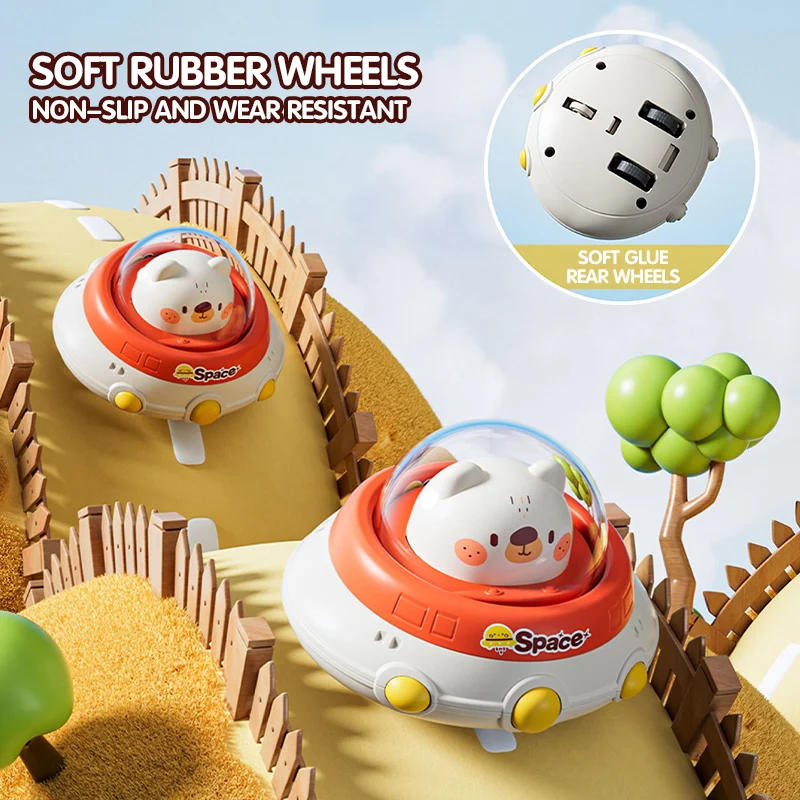 

Cartoon Pressing Saucer Space Car Cute Animal Mini UFO Spacecraft for Baby's Toy Children's Gifts