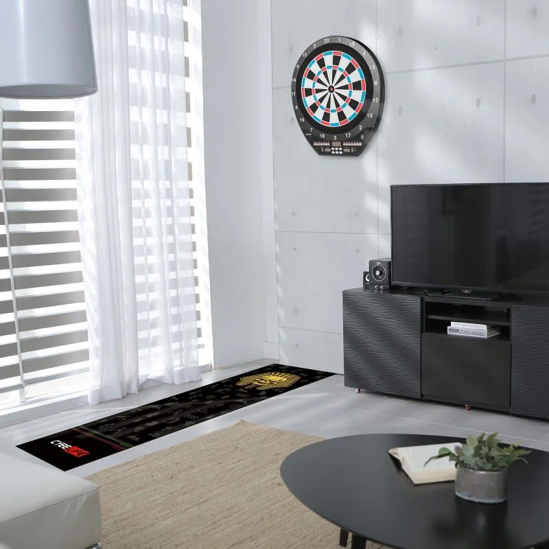 Colorful Splash Graffiti Dart Runner Rug Professional Darts Game Anti‑Slip Long Floor Mat Protective Area Carpet for Game Room H