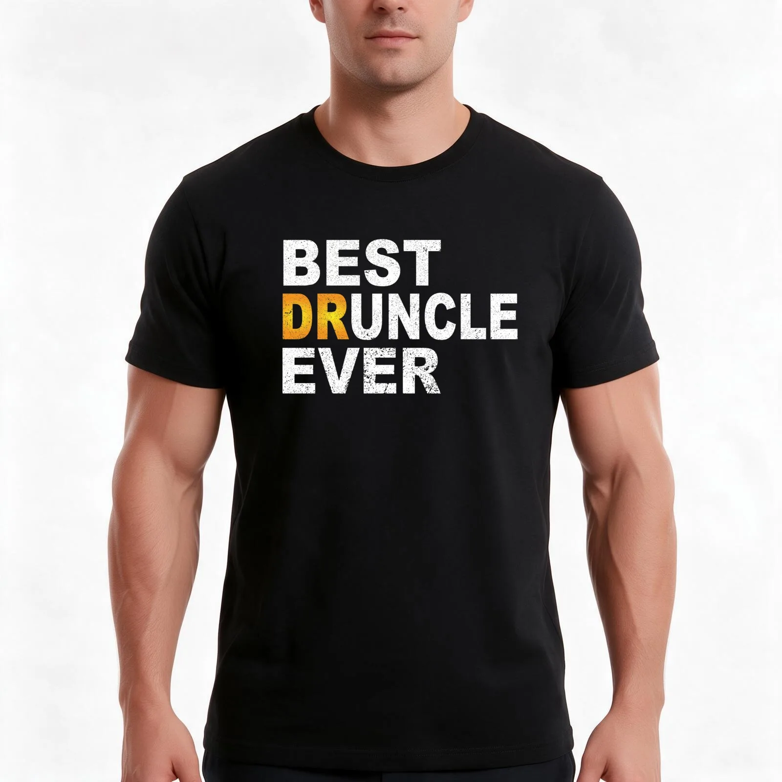 Drunk Uncle Druncle Equation Gift For Uncle T-Shirt, Summer Casual Cotton Tee, Oversized Streetwear Tops, Vintage Graphic Print