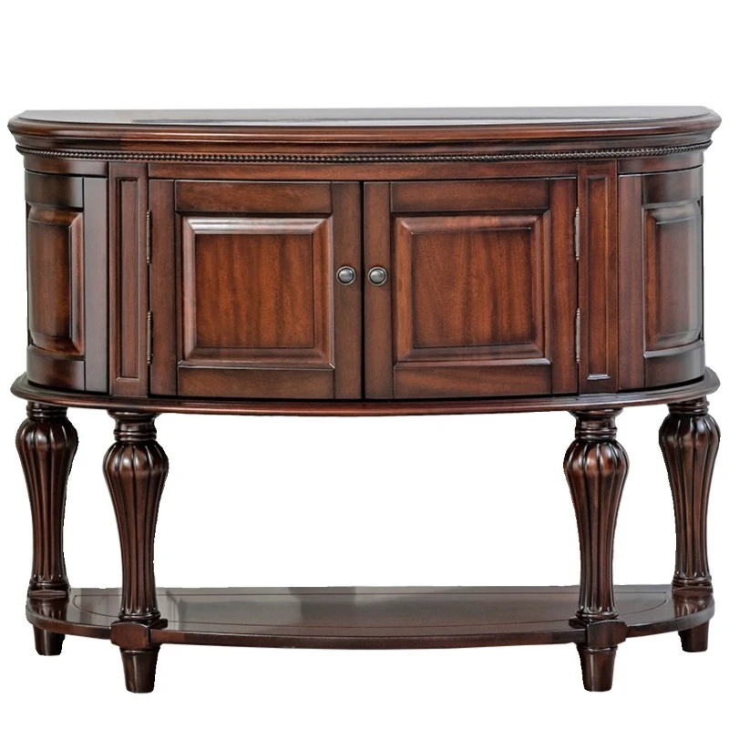 

European solid wood porch table partition cabinet American porch cabinet long table against the wall corridor
