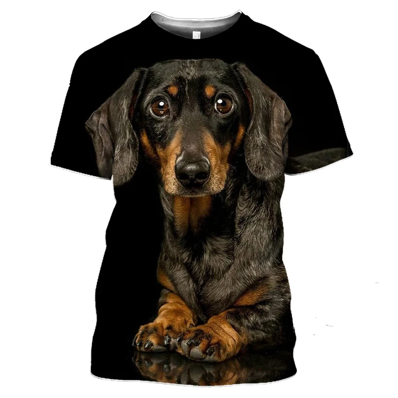 

New Funny Animal The Dachshund Graphic T Shirts Men Summer Fashion Casual Quick-drying T-shirt 3D Printed Streetwear Tees Tops