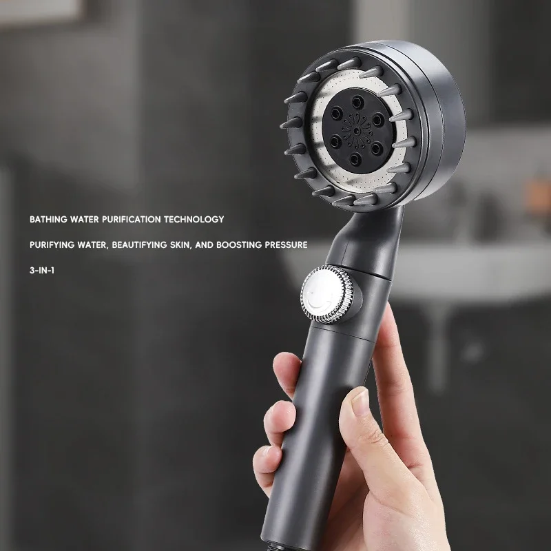 Daispray pressurized hand-held shower head silicone hand-held shower head set pressure-regulated water-stop shower head