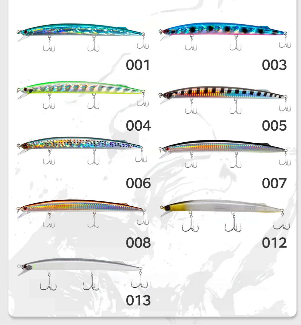 Señuelo Jerkbait Minnow 190mm hundimiento para lubina marina - imagen 2