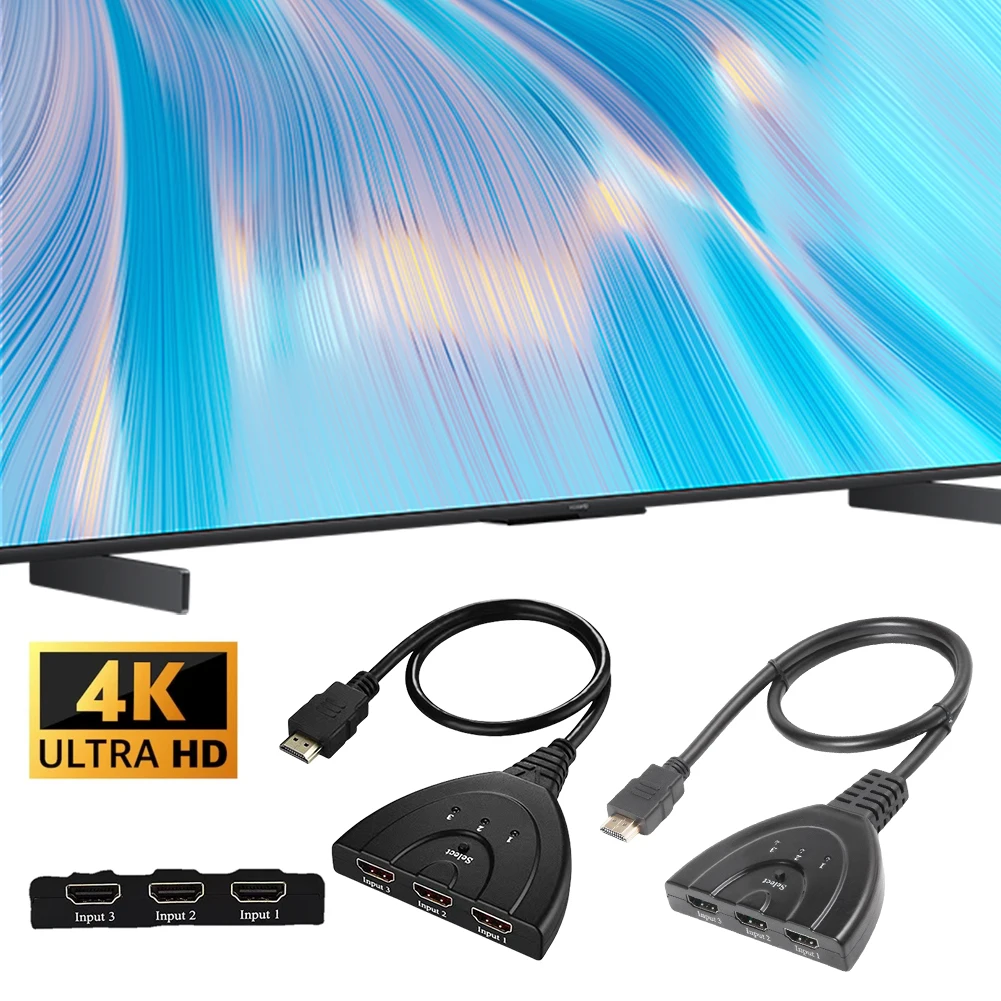 4k/1080p 3-Port HDMI-kompatibler Switcher-Wahlschalter mit 1,8 Fuß HDMI-kompatiblem Kabel 3 in 1 Out HDMI-kompatibler Hub für HDTV PS4