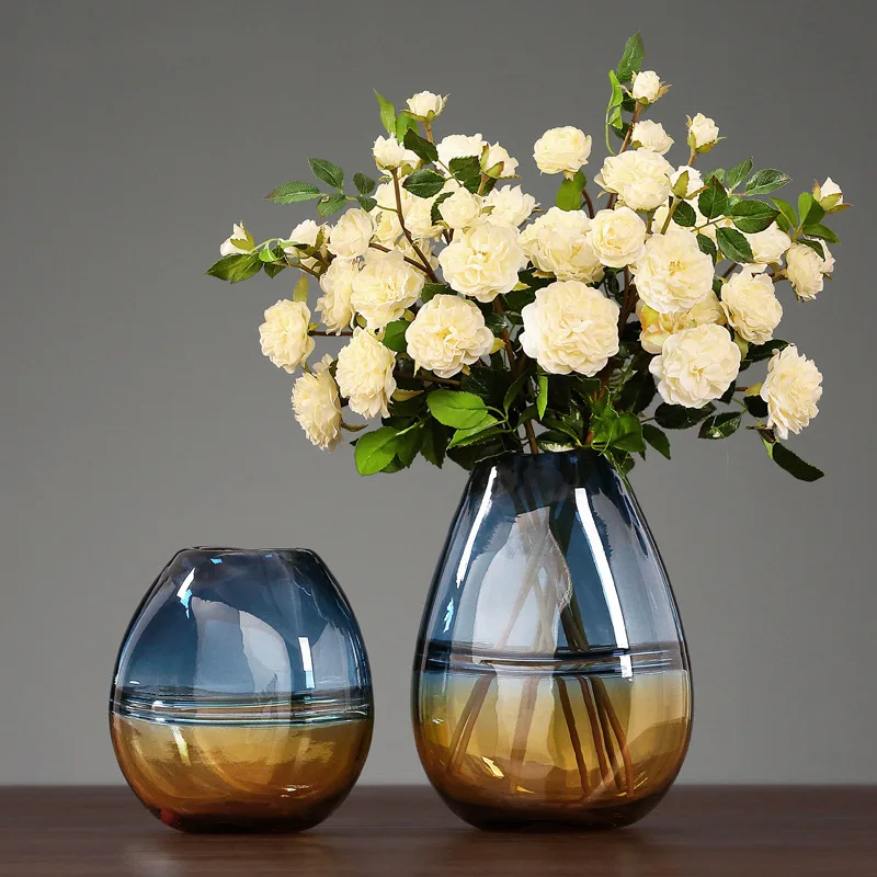 

Zml glass modern minimalist vase - creative home decor artificial flower ornament