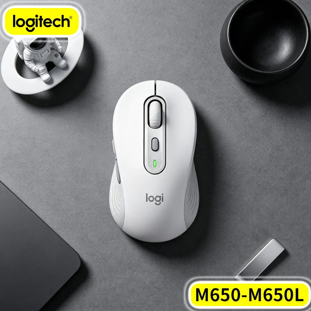Logitech M650/M650L Ergonomic Wireless Mouse Smart Scroll Speed Switch Quiet Click 5 Custom Buttons Stable 10M Range