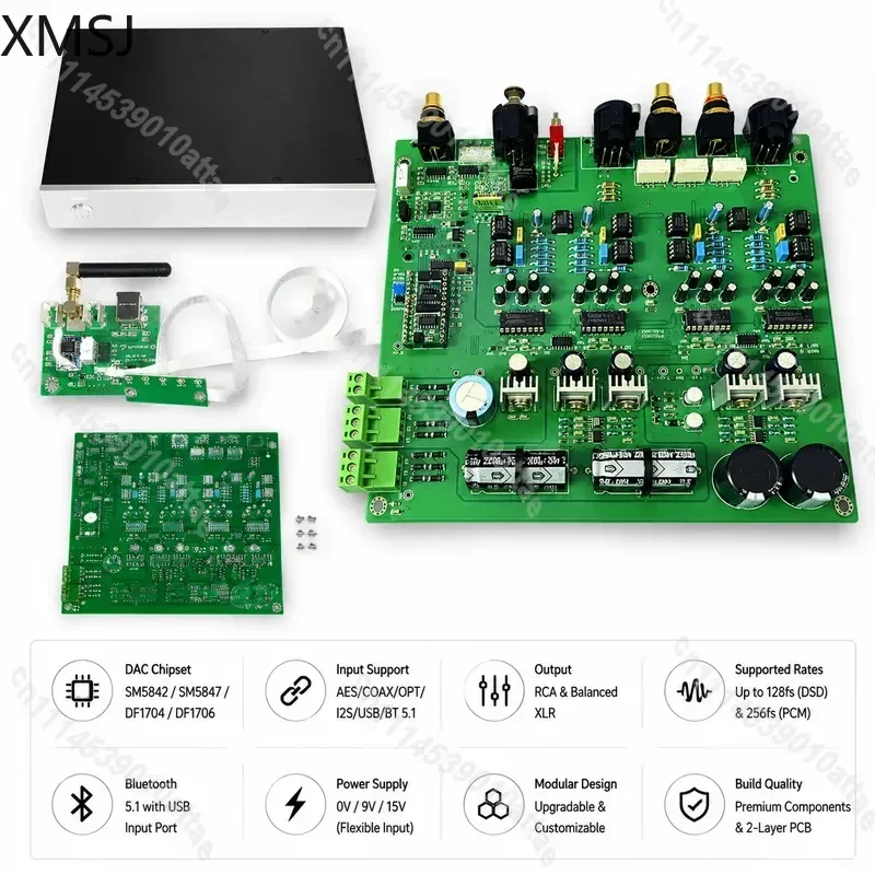 Quad PCM1702 Balanced DAC Decoder High Fidelity Audio Digital To Analog Converter Module