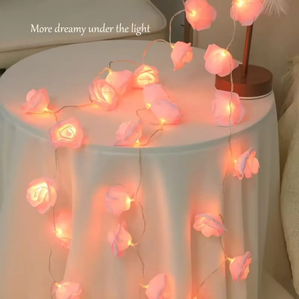 1 шт., 59,06 дюйма/118,11 дюйма, гирлянда из искусственной розы, питание от батареек АА (искл.), используется для украшения комнаты и Дня святого Валентина.