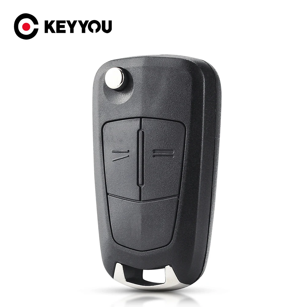 KEYYOU 1PCS 2 Buttons Car Key Shell Flip Folding Remote Case Fob Smart Key Shell For Opel Corsa D Zafira B Astra H Tigra 2 HU100