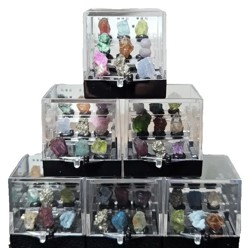 

Natural mini multi-gemstone mineral specimen teaching supplies Energy crystal healing desktop decorations
