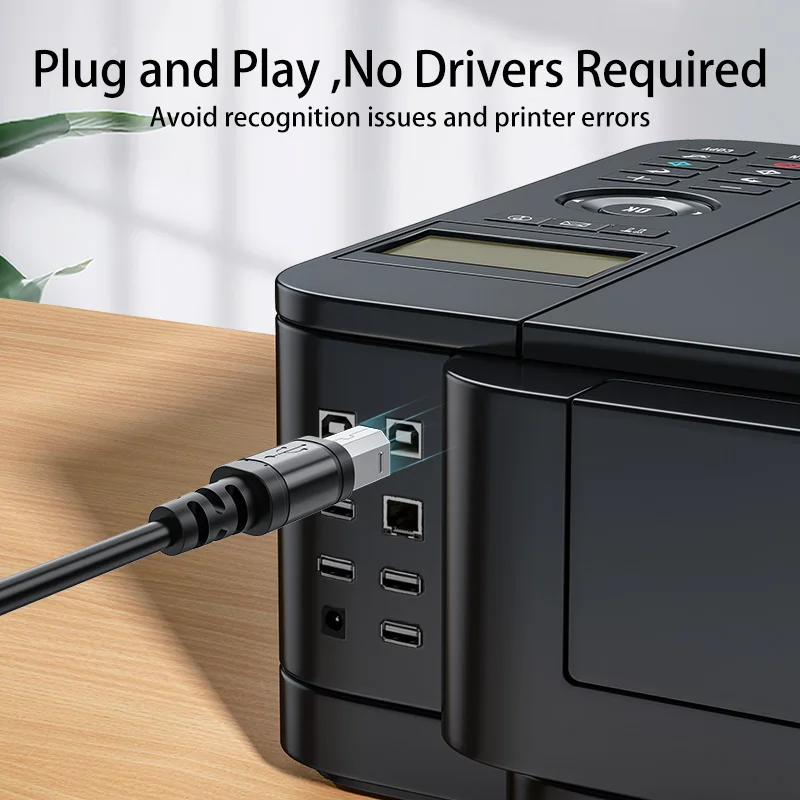 كابل طابعة Choseal USB B إلى USB C كابل طابعة USB C لأجهزة MacBook Pro/Air لـ HP Canon Dell Epson LexmarkXerox