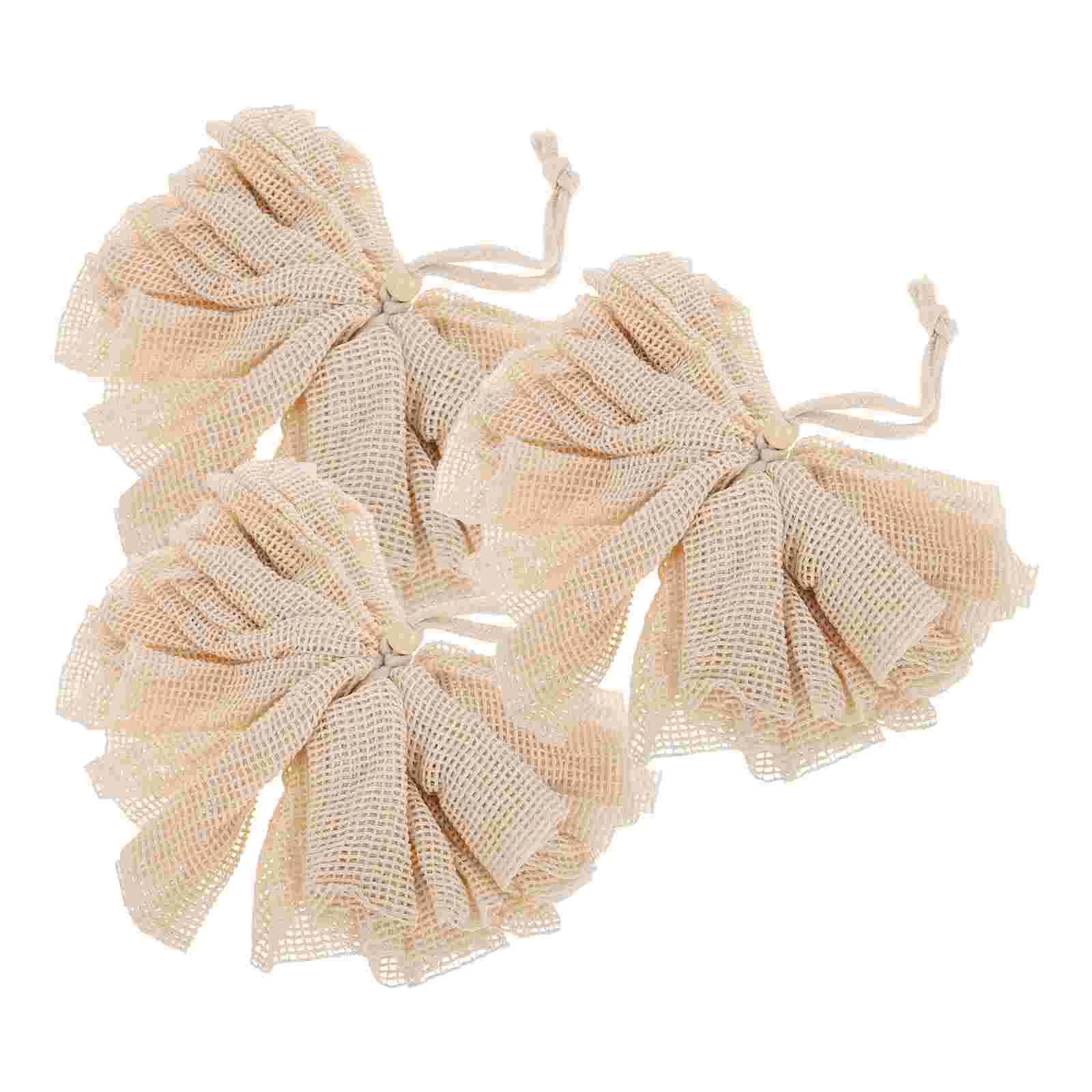 

3 Pcs Facial Washing Net Foaming Body Sponge for Shower Soap Bag Pouf Balls Bath Loofahs Exfoliating Back Washer