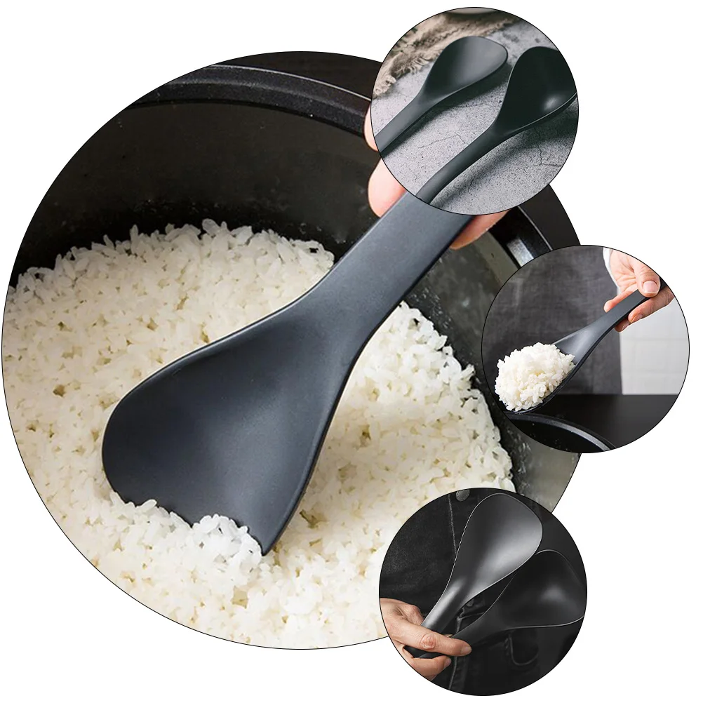 

2pcs Soup Spoon Rice Paddle Set Material Long Handle Heat Resistant Non Stick Easy Clean Plastic Cookware