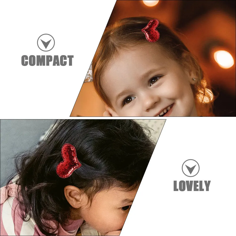 

12 pcs Small Hair Clips Heart Shape Glitter Cute Hair Accessories For Birthday Christmas Party Festival Gift Hairstyle