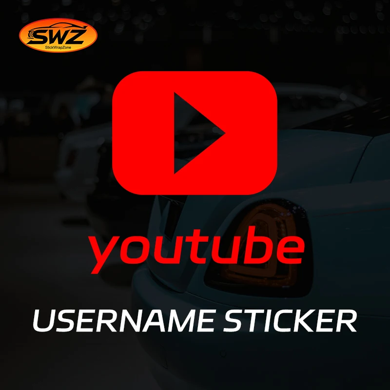 

YouTube Channel Name Sticker – Custom Text Logo for Car Window with Glossy Finish, Durable Waterproof PVC, Free Preview,gift