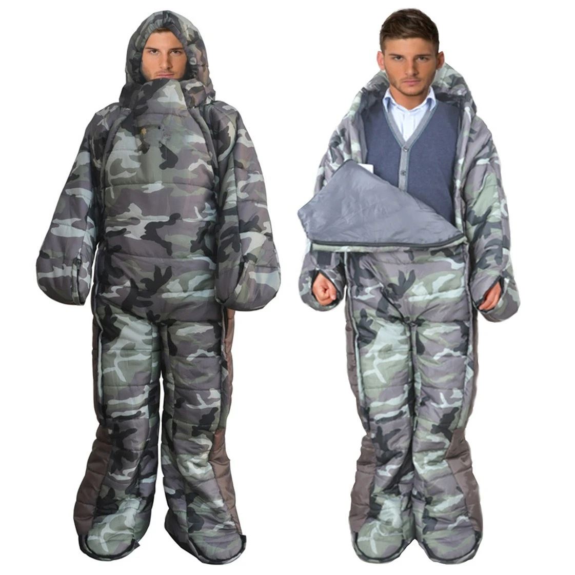 Humanoid walking camping camping going out outdoor sleeping bag hospital watch vigil temporary rest human mummy sleeping bag