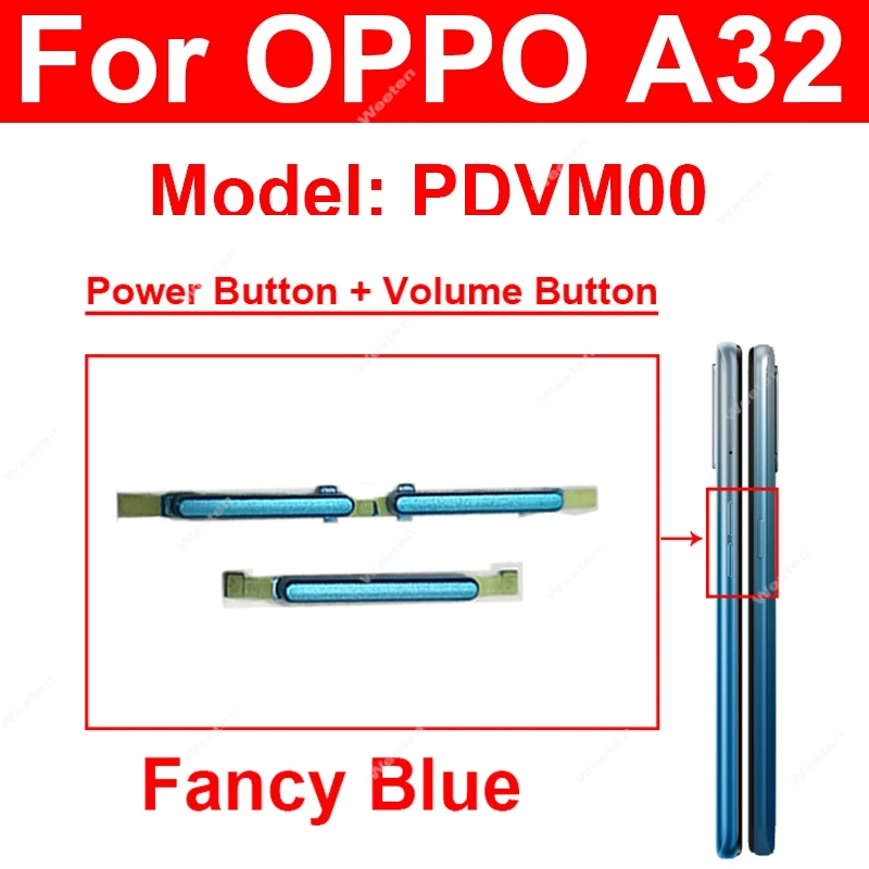 Power Volume Button Flex Cable For OPPO A32 A33 A35 A37 A38 2016 2020 4G Volume Key Up Down Switch Side Key Replacement Parts