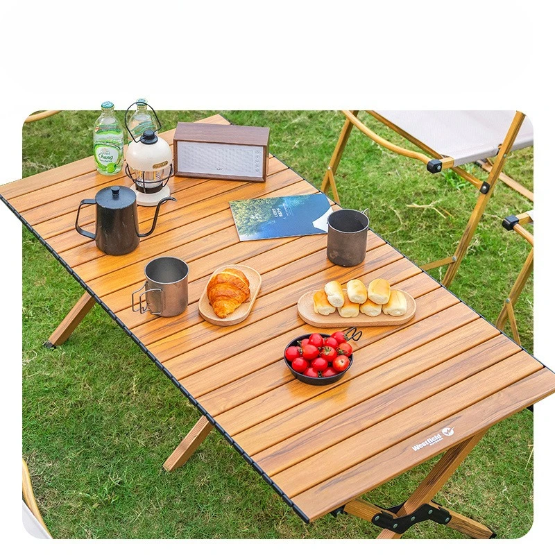 Portable picnic egg roll table lightweight aluminum alloy camping folding table ultra-light