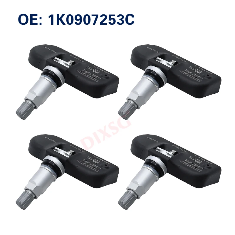 4Pcs TPMS Sensor 1K0907253C Tire Pressure Sensor For AUDI A3 A4 A5 Q5 S4 S5 TT VW CC Beetle Golf 433MHz 1K0907253C TPMS