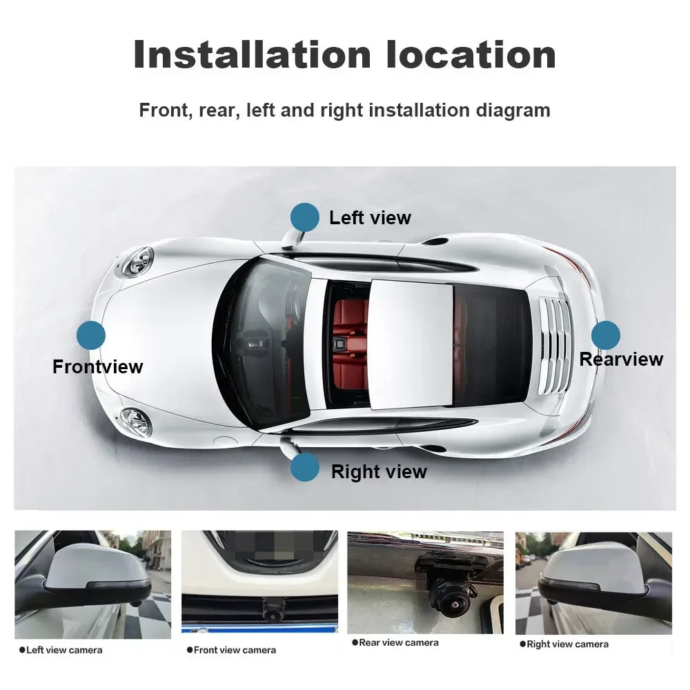 Smartour 1080P AHD 4K 3d 360 car camera system  DVR AI Rear View Camera Recording Parking bird view System aid view 5