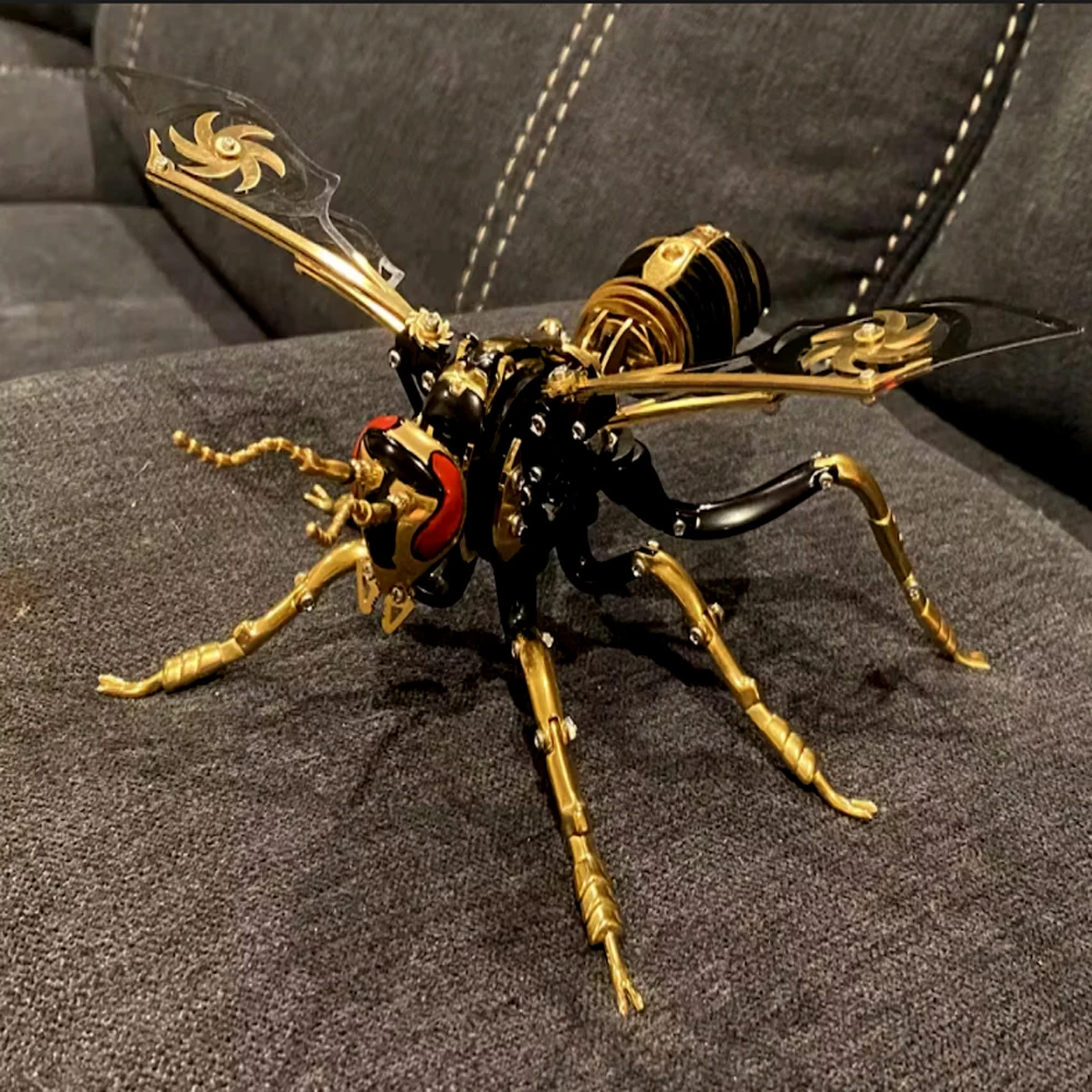 3D Wasp modello in acciaio inossidabile Kit di montaggio per adulti giocattolo Anti-Stress metallo insetto meccanico giocattoli animali regalo di natale per bambini