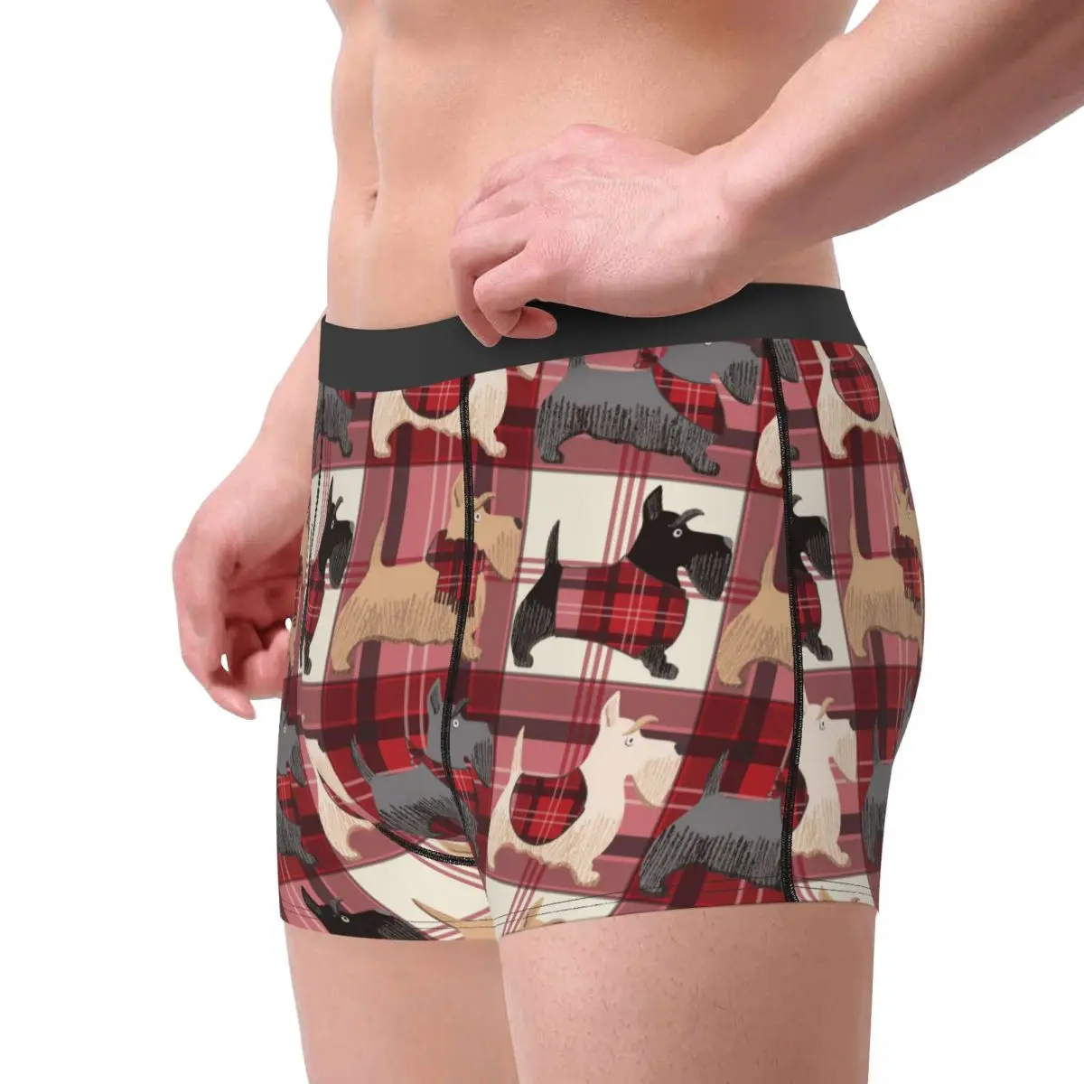 Novelty Boxer Scottish Terrier Cute Puppies Shorts Panties Briefs Men's Underwear Animal Dog Soft Underpants for Homme