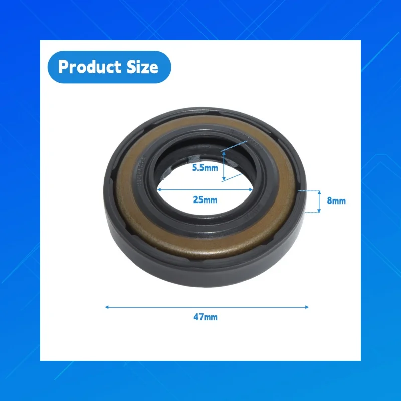 

DMHUI high-quality (HNBR) oil seals, sized 25×47×8/5.5 mm, in BAUM1 SL style, are suitable for General Electric 1.5