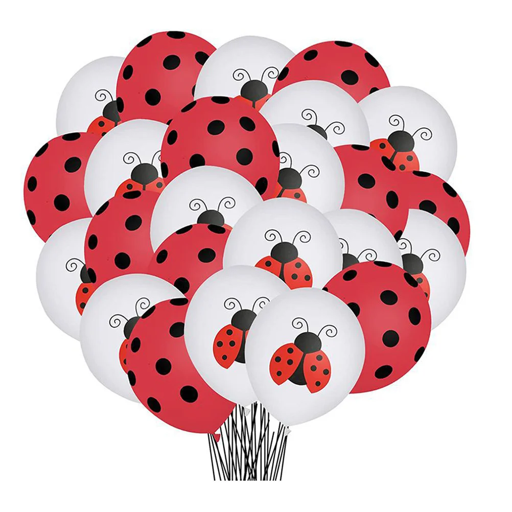 

48Pcs Ladybug Balloon Set Bright Red Black Dots Festive Party Decorations for Birthday Wedding Baby Shower Jungle Theme Event