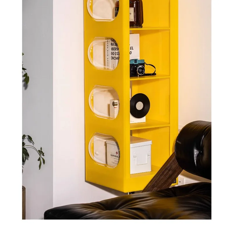 Acrylic floor-to-ceiling integrated bookshelf household student multi-layer storage cabinet living room side cabinet