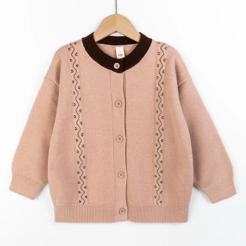 

Children's Sweater Spring Autumn Girls Long Sleeve Sweater Knit Jacket Korean Style Kids Cardigan Top 2025 New