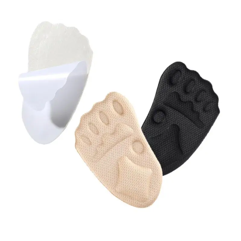 Almohadilla para el antepié de zapatos de tacón alto para mujer, antideslizante, suela de medio tamaño, absorción del sudor, plantillas de inserción de protección para los pies, 1 par