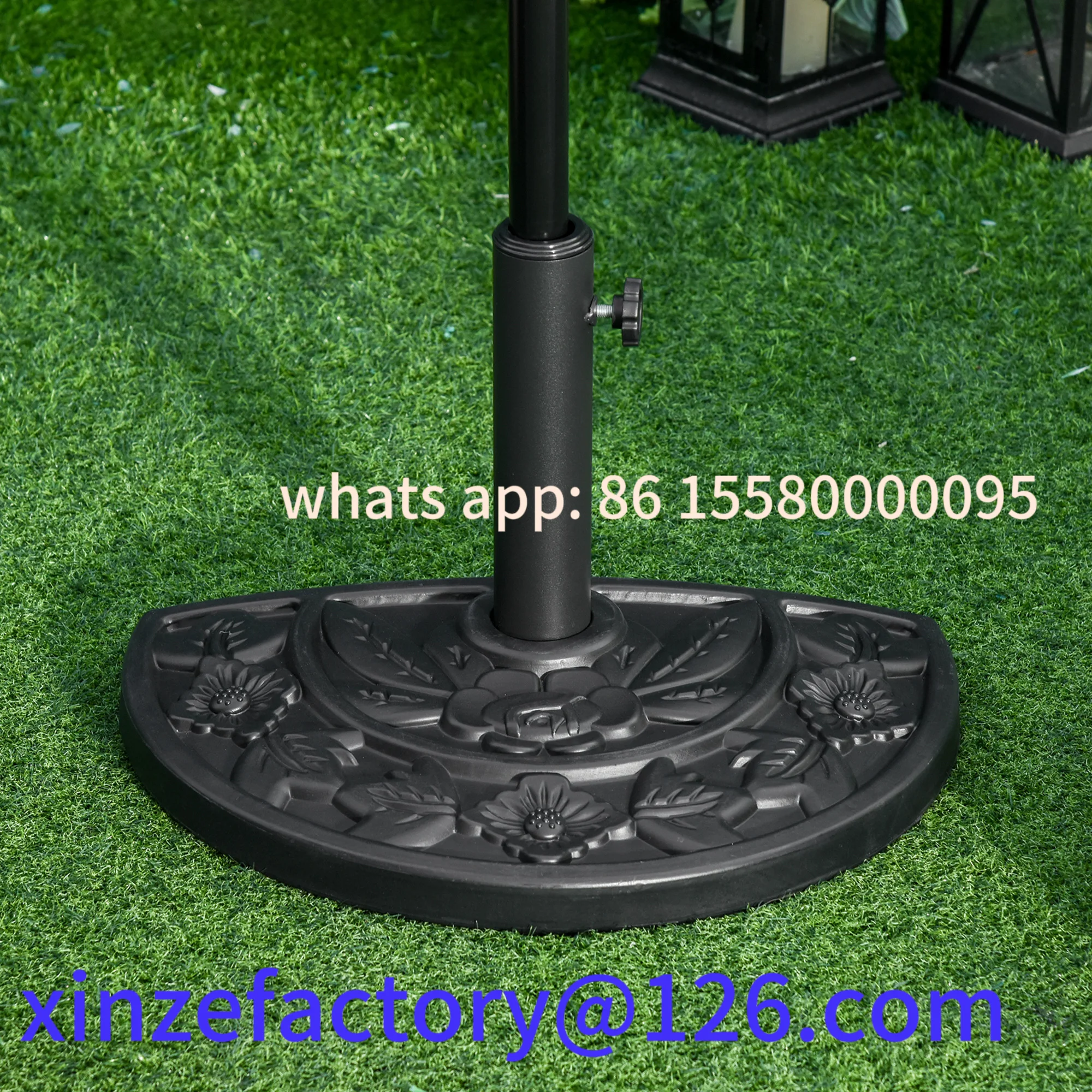 

Customizable Outsunny 9kg Cement Concrete Half Round Parasol Base Umbrella Stand Garden Outdoor Accessories - Adjustable Coupler