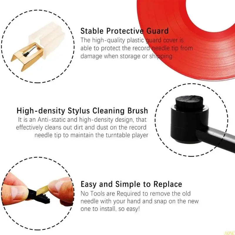 A0NC سجل لاعب الإبرة القلم الأداة لتنظيف الإبرة سجلات سجلات لاعب