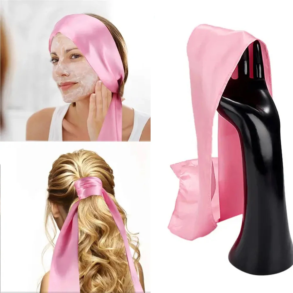 1 Stuks Satijnen Rand Leggen Sjaal Rand Wraps Voor Haar Frontals Pruiken Zachte Vrouwen Satijnen Hoofdband Voor Make-Up, Gezicht, Sport,Yoga