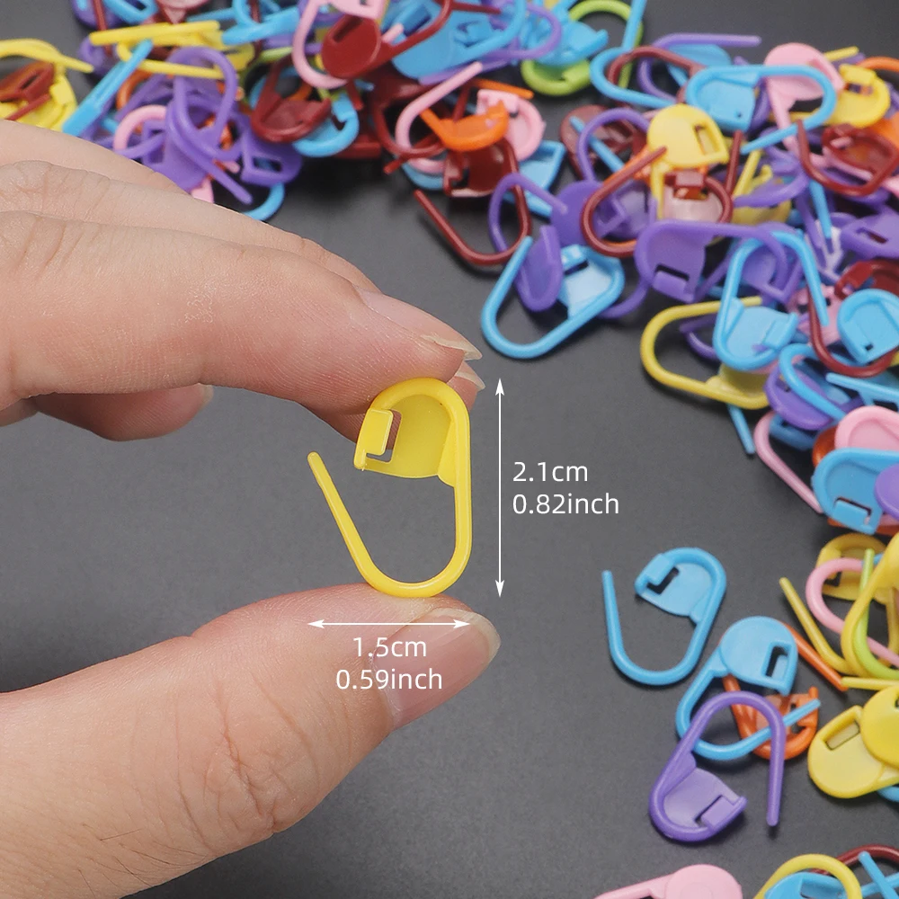 100/200/500/1000Pcs Mixed Color Plastic Stitch Markers Counters for DIY Sweater Crafting Knitting, Crochet & Weaving Accessories