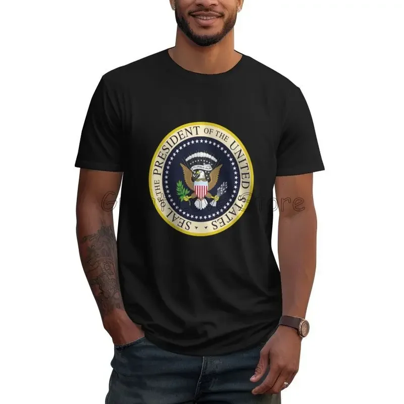 

Seal of The President of The United States Print T Shirt Men Short Sleeve Cotton Casual T-shirts Large Size Tees Streetwear