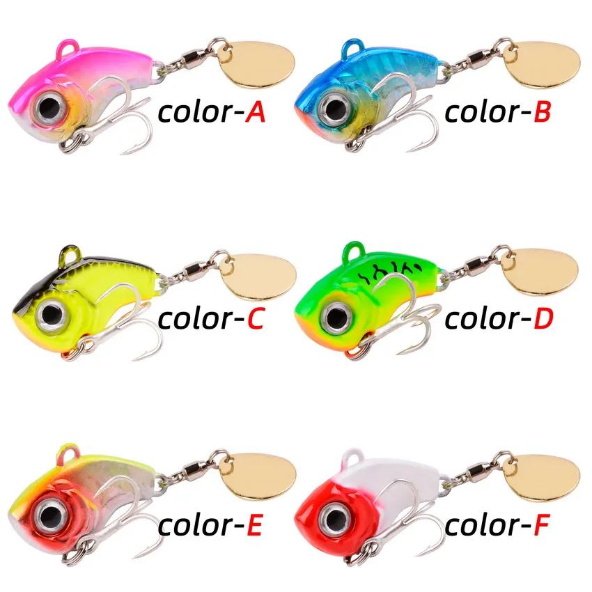 1PCS Rotating Metal VIB Vibration Bait Spinner Spoon Fishing Lures 5g -20g Jigs Trout Winter Fishing Hard Baits Tackle Pesca