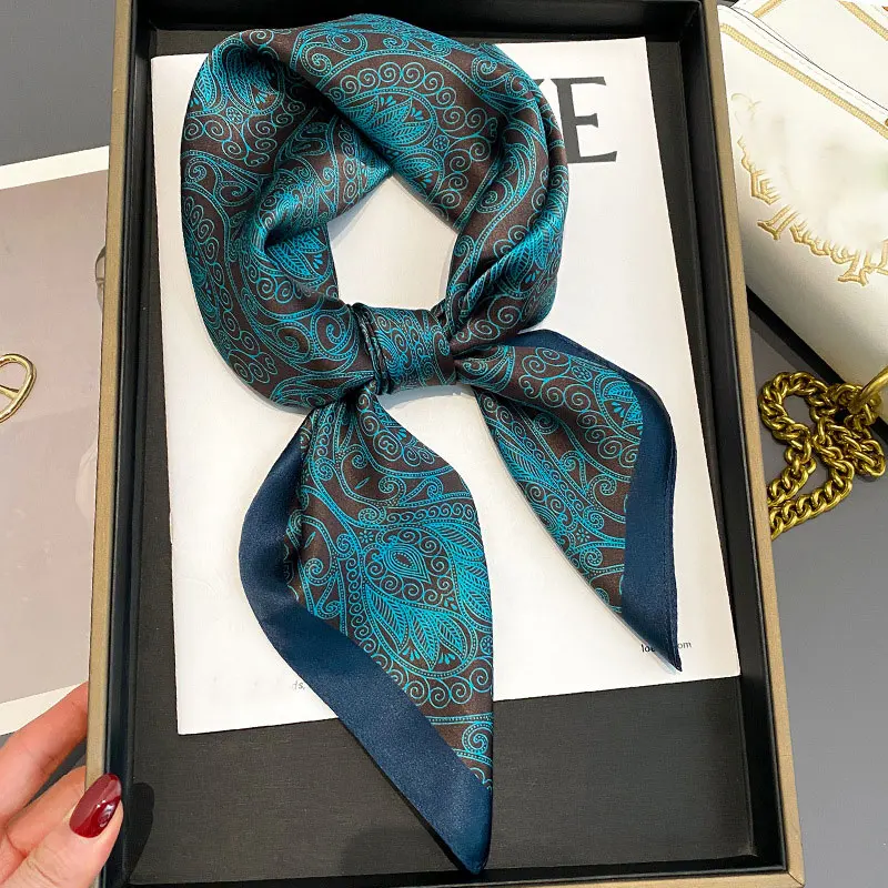 New Arrival 2024 Fashion 100% Silk Scarf Women Handkerchief Female Bandana Neck hijab Neckerchief Square Scarves foulard femme