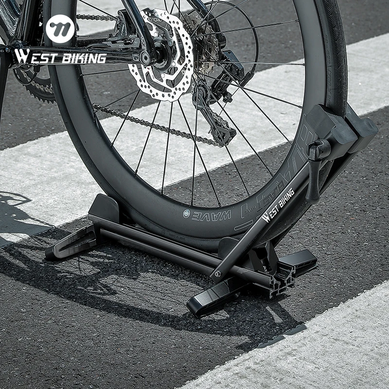 Image of WEST BIKING Faltbarer Fahrradständer Verstellbarer Doppelstangenständer für 24-29 Zoll MTB 700C Rennrad Aufbewahrung