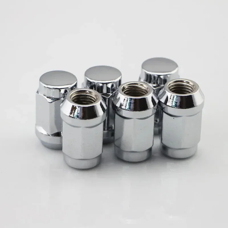 Car  Wheel Nuts 19mm hex  length 35mm   M14x1.5 M12x1.5 M12x1.25 Lug Nuts  m14x2, 1/2-20 Chrome Closed End Lug Nuts 10 Pieces