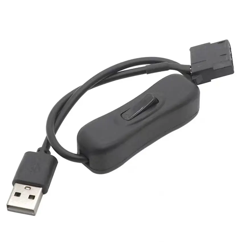 USB para 4 Pin Molex com Switch, PC Fan Cabo Conector, Cabo de 12V a 5V, 30cm